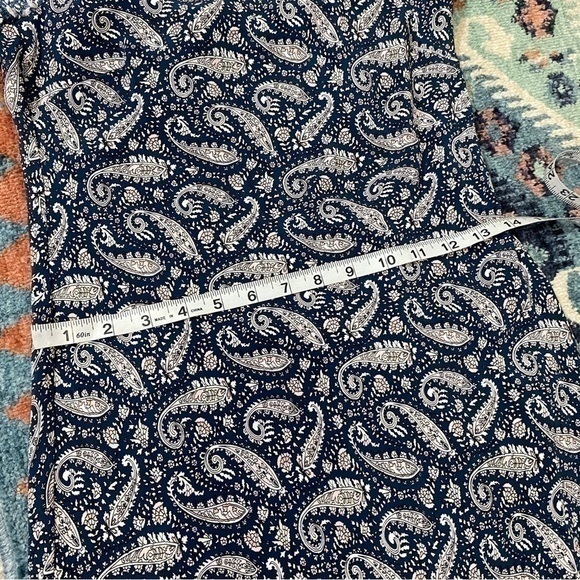 J. Crew 2 Ruffle Silk Slip Dress in Midnight Paisley Navy Ruffle Flounce Neck - Picture 9 of 12